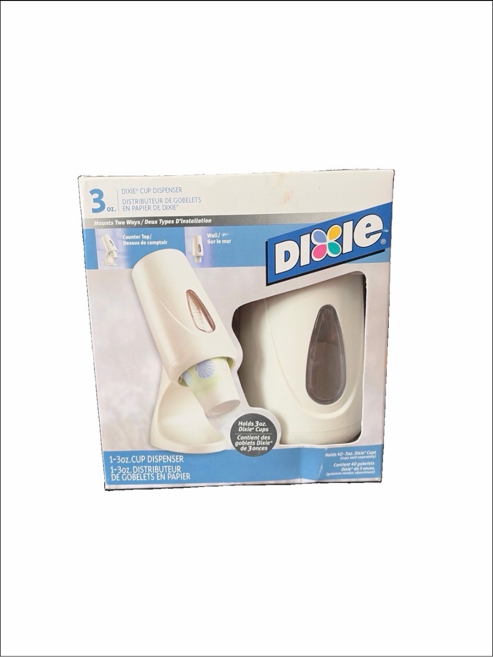 Dixie Cup Dispenser 3 oz Cups Counter Top/Wall Mount Bathroom Kitchen NEW NOS!!